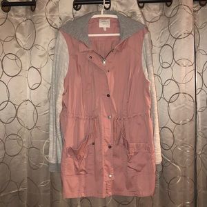 Torrid NWOT DUSTY PINK MIXED FABRIC HOODED ANORAK Size 3